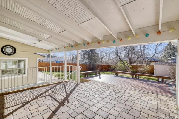 a view of outdoor space with seating