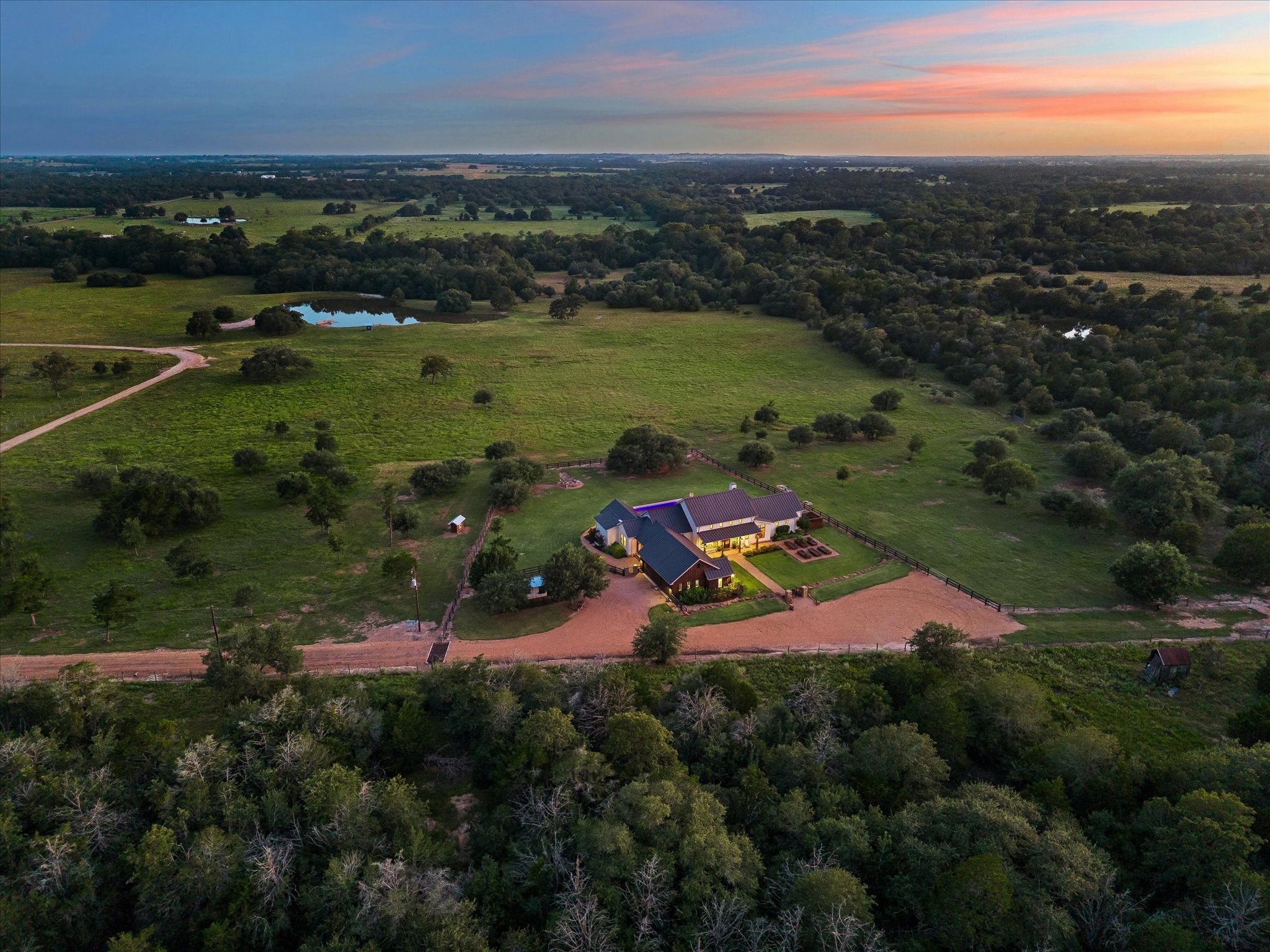 1600 South Weyand Road Round Top, TX 78954 - Photo 46 of 50 Aerial view of the property and surrounding areas.