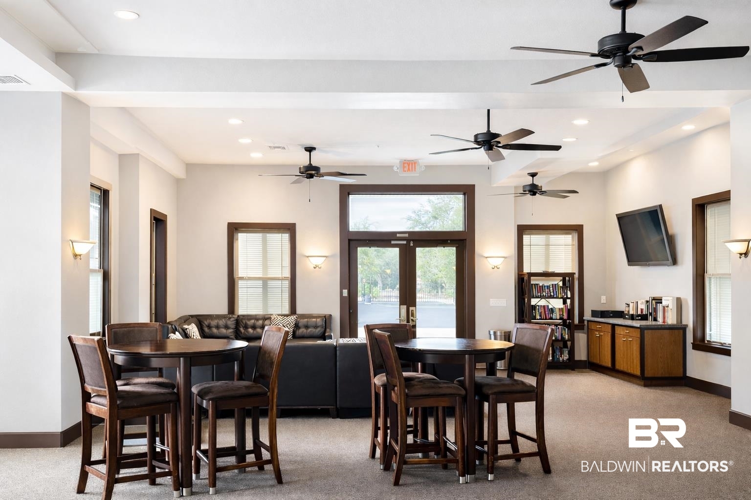 1430 Regency Road, Unit C101 Gulf Shores, AL 36542 - Photo 28 of 32 Dining space featuring light colored carpet, french doors, and recessed lighting