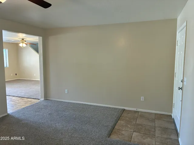 an empty room with closet