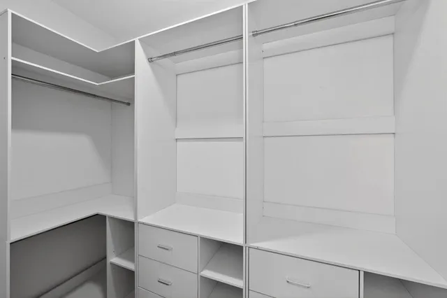 a room with a closet