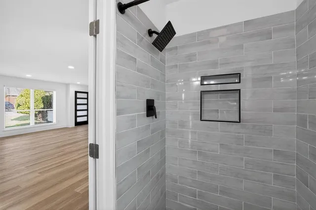 a bathroom with a shower