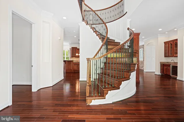 a view of entryway with wooden floor