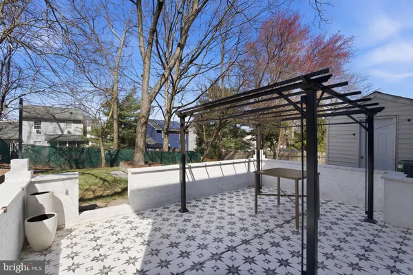 a view of a porch with a backyard