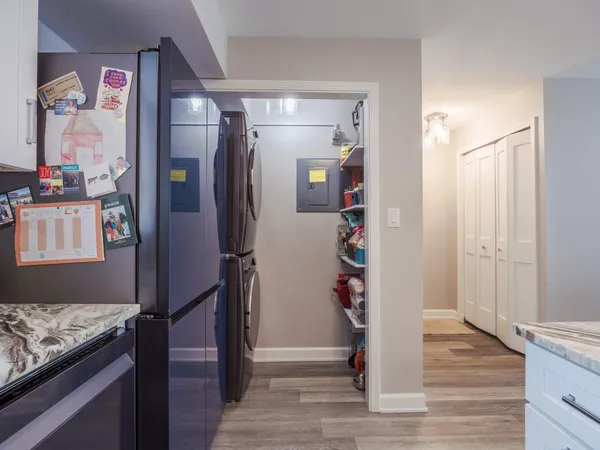 a view of livingroom with furniture and wooden floor