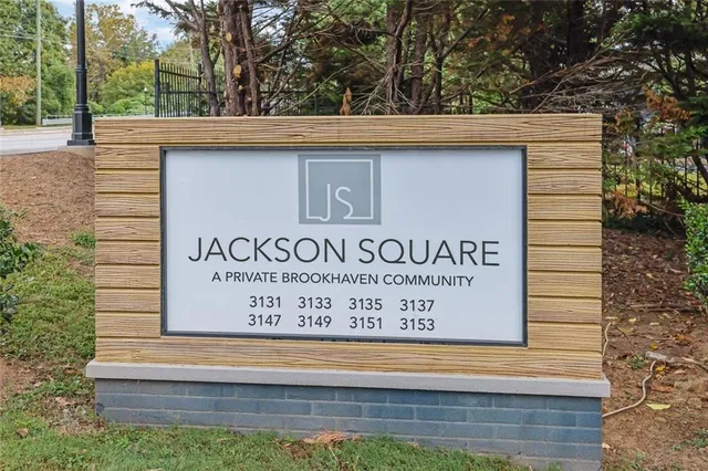 a view of a door with sign board