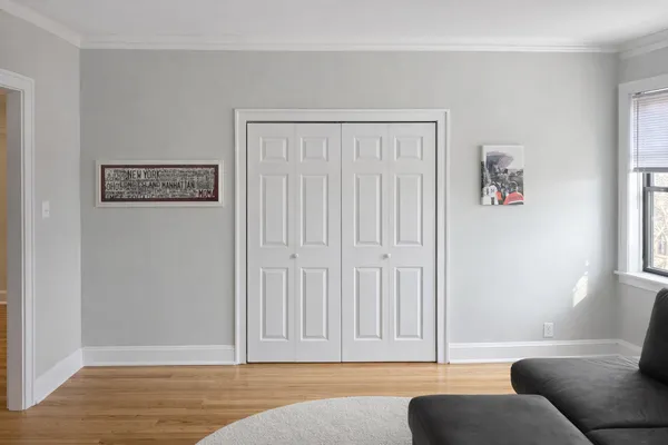 a view of livingroom with furniture and wooden floor