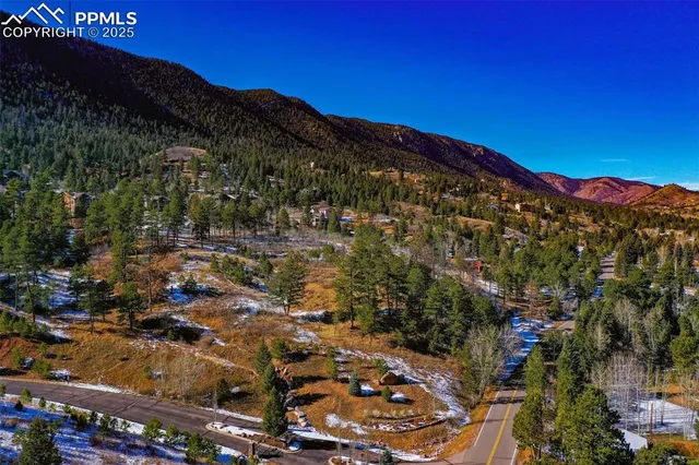 a view of city and mountain