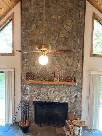 a bathroom with a sink and a fireplace