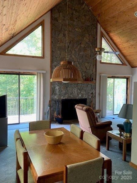 860 Pless Underwood Road Maggie Valley, NC 28751 - Photo 7 of 45 a view of a dining room with furniture window and outside view