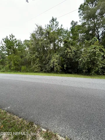 a view of a yard with a tree