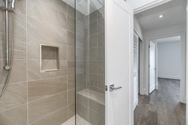 a bathroom with a shower