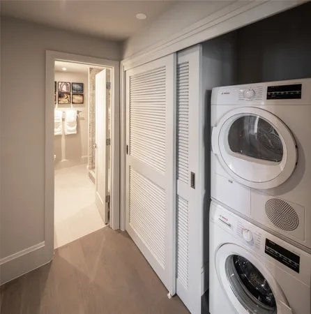 a view of washer and dryer in a utility room