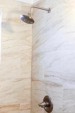 a bathroom with a shower