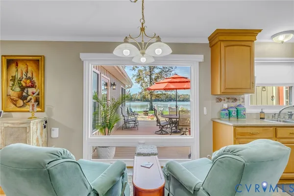 a living room with furniture and window