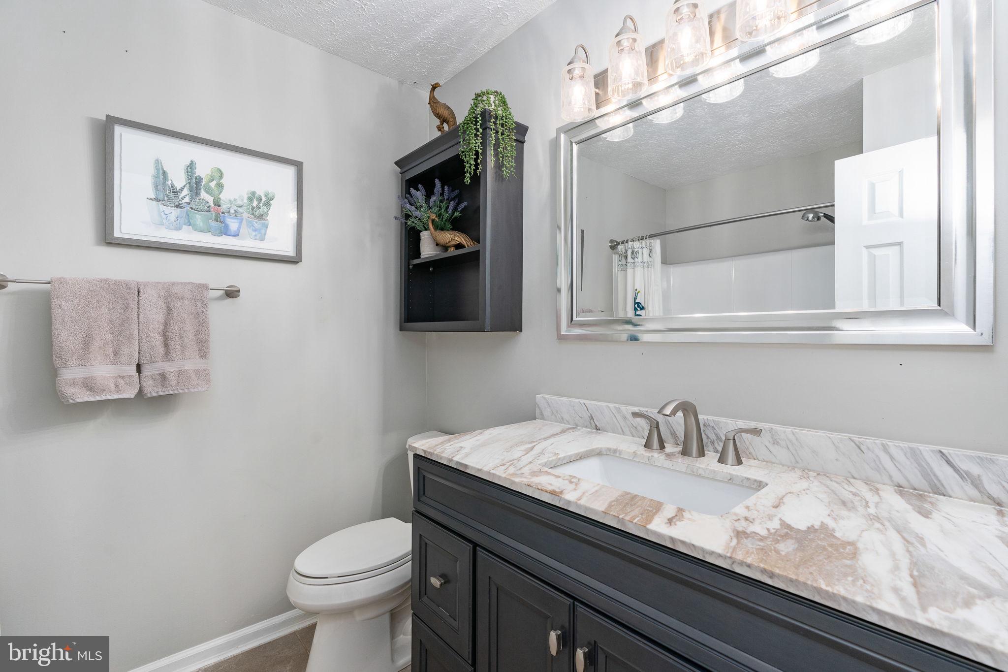 15195 Dyers Road Woodbridge, VA 22193 - Photo 22 of 53 a bathroom with a granite countertop sink and a toilet