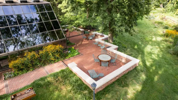 a view of backyard with green space