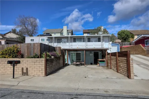 a view of a house with a patio