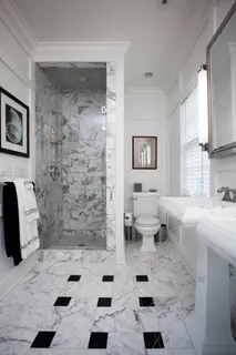 a bathroom with a sink a toilet and a shower