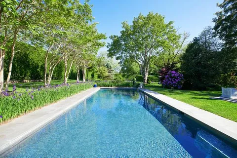 a view of swimming pool with a yard