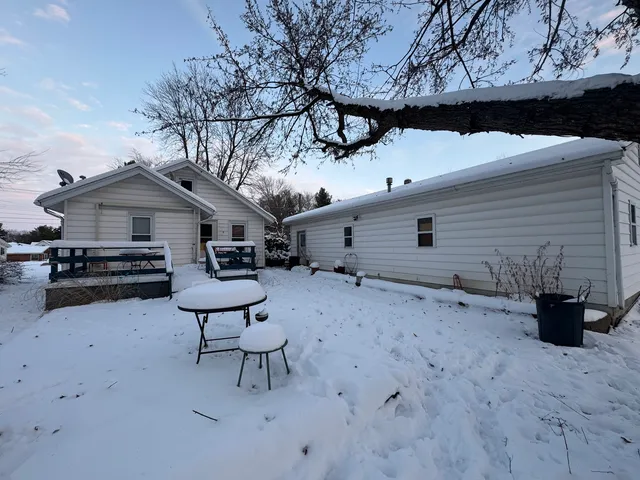 a view of backyard of house