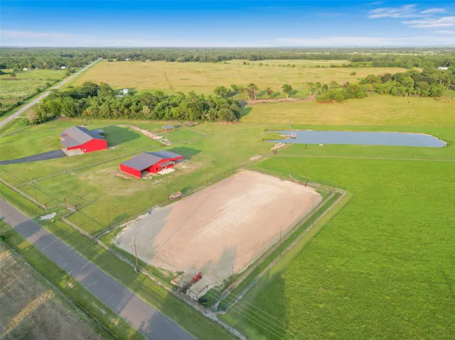 a view of a lake with a big yard