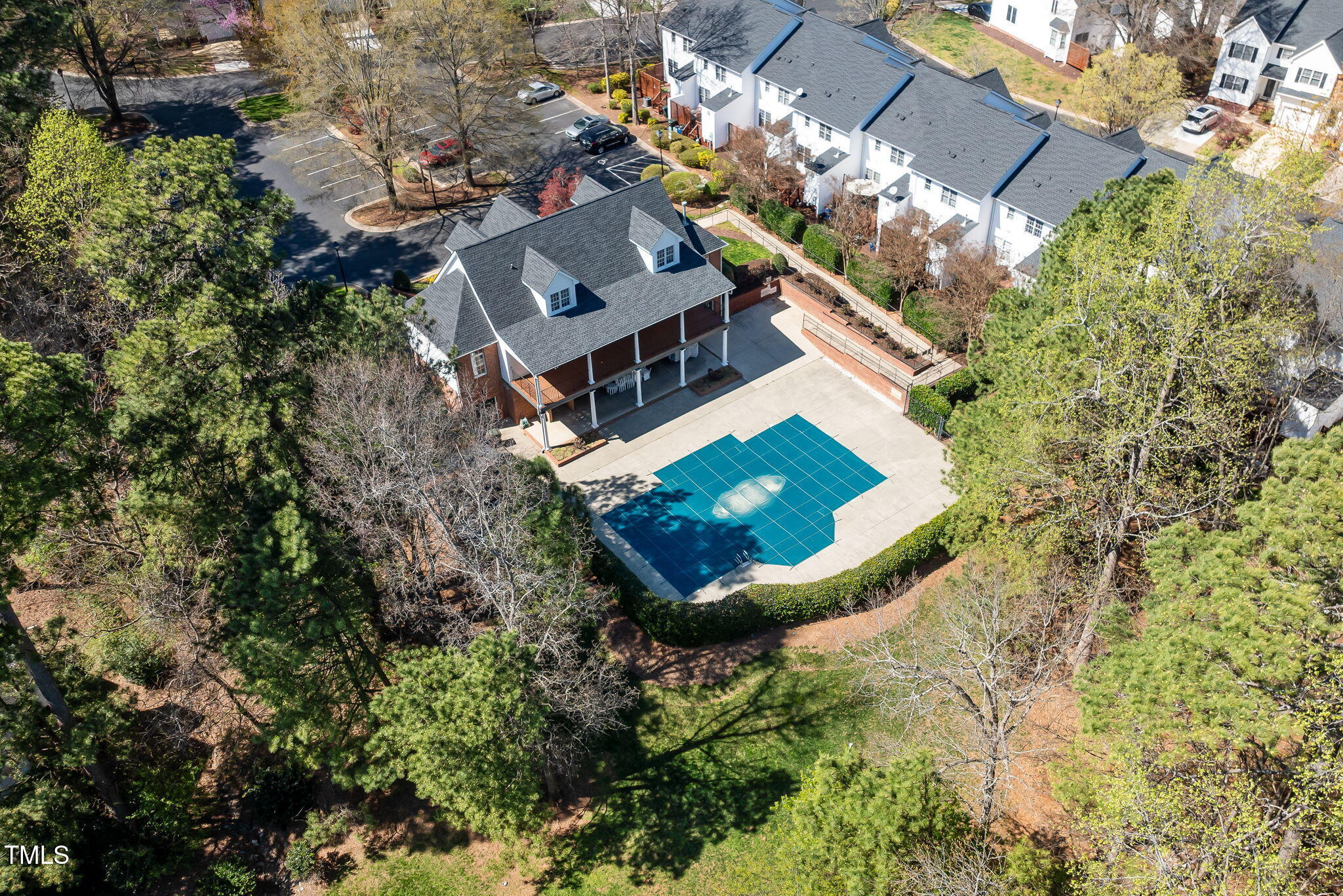 5569 Sea Daisy Drive Raleigh, NC 27606 - Photo 25 of 31 an aerial view of a house with a swimming pool