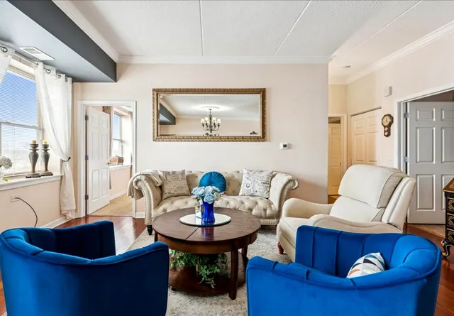 a living room with furniture and a couch