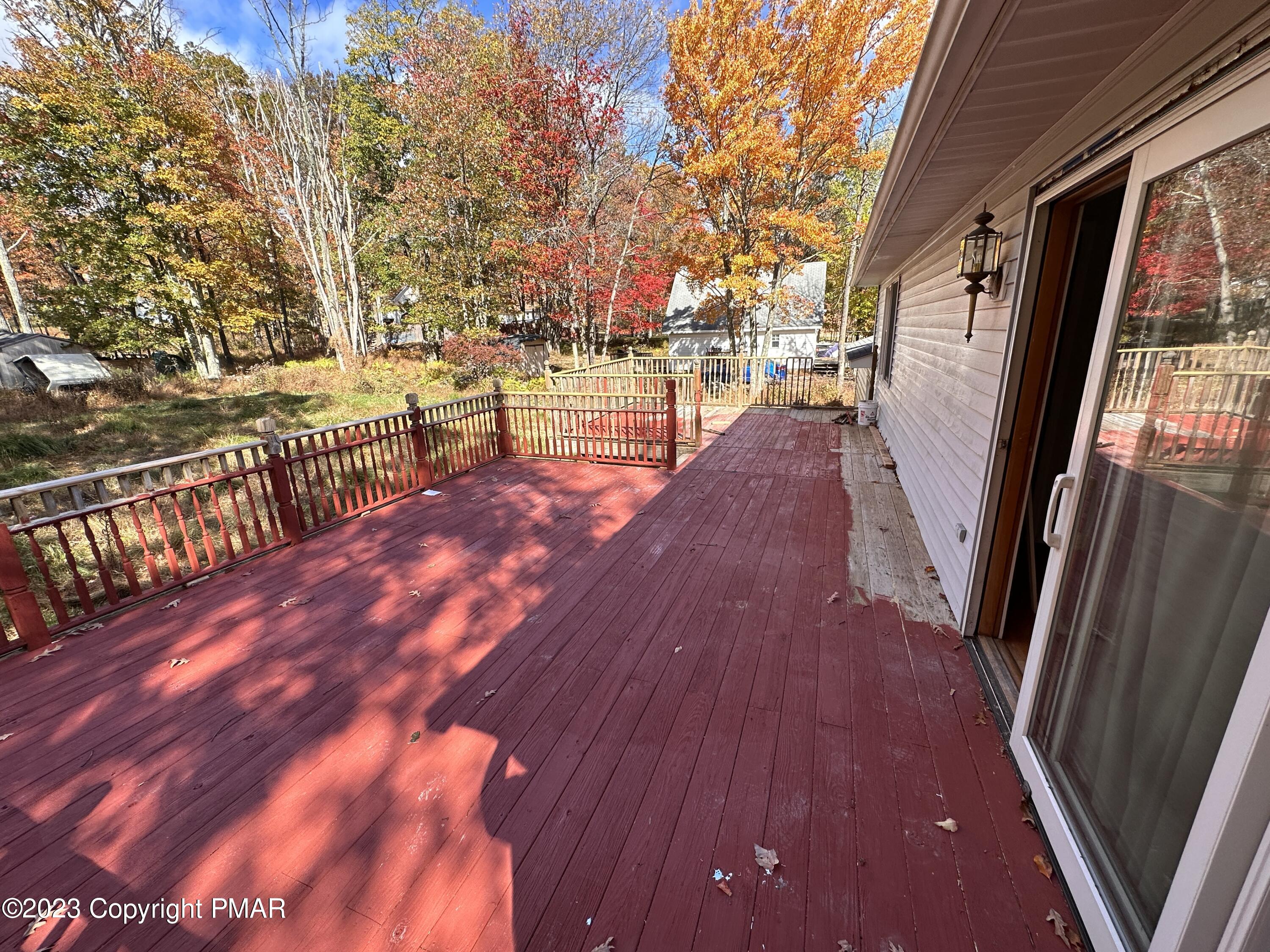 4215 Pine Ridge Drive East Bushkill, PA 18324 - Photo 14 of 18 a view of balcony with wooden floor