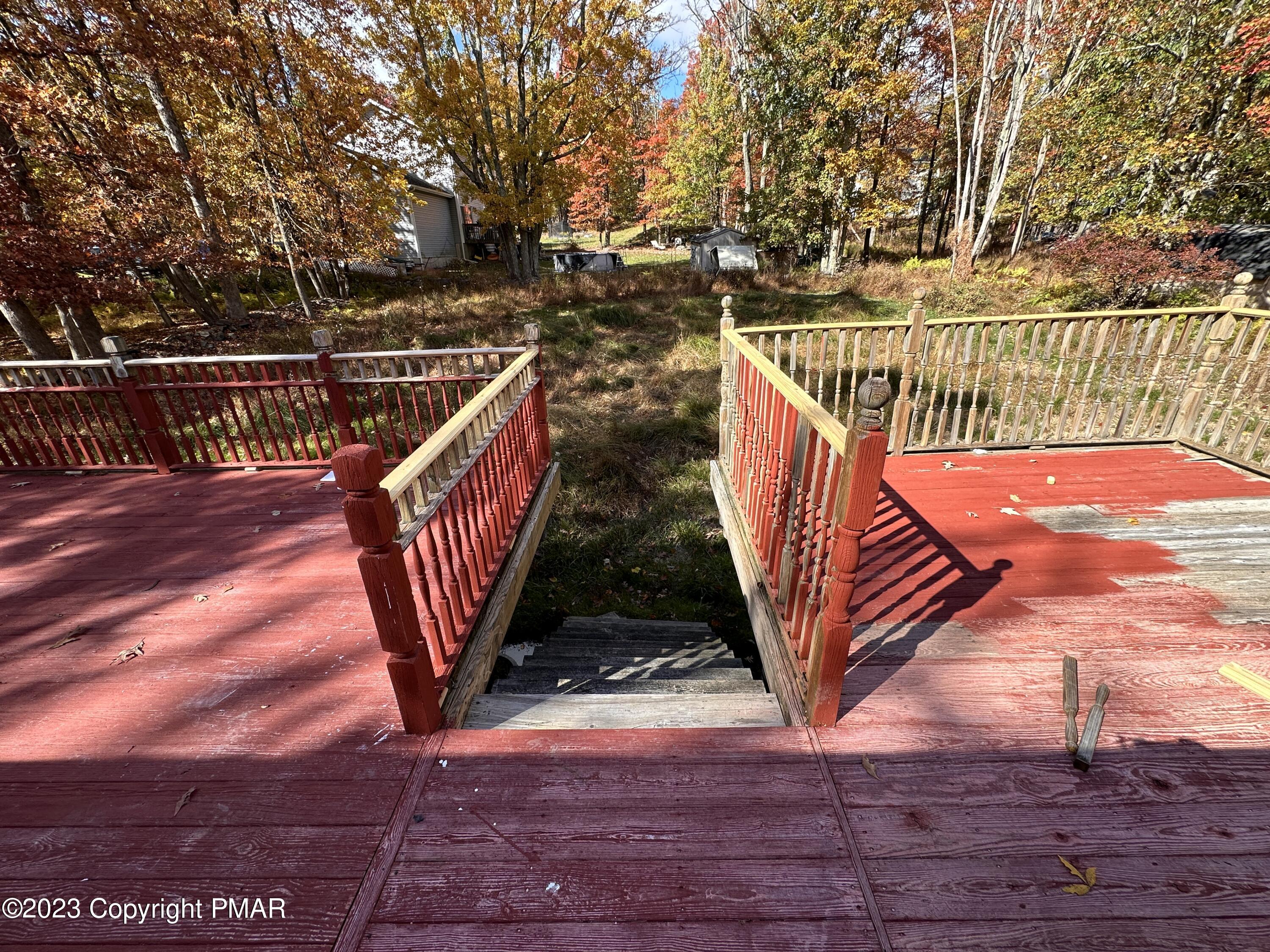 4215 Pine Ridge Drive East Bushkill, PA 18324 - Photo 15 of 18 a view of balcony with wooden floor