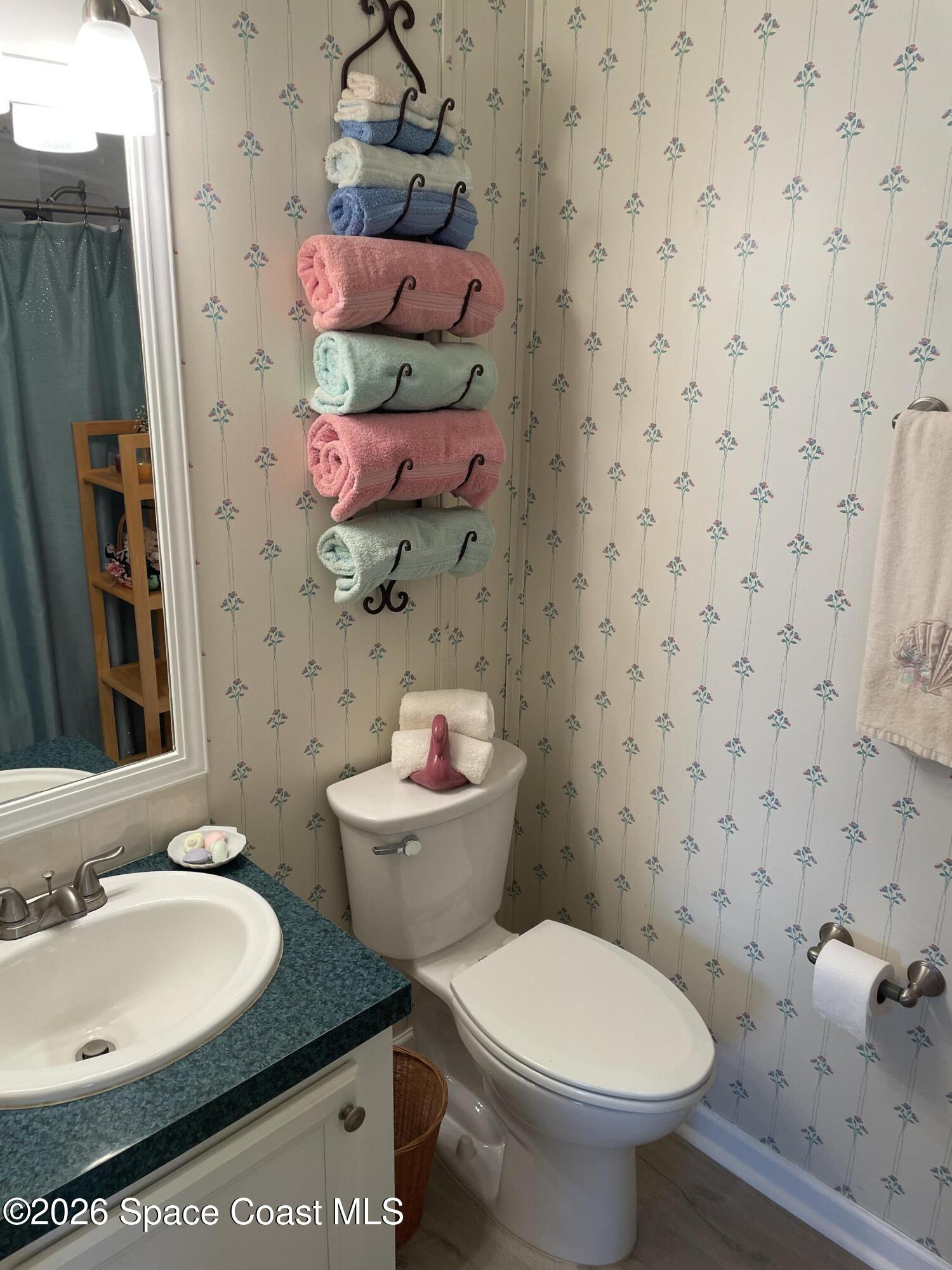 7579 Boxelder Road Micco, FL 32976 - Photo 20 of 30 a bathroom with a sink and a toilet