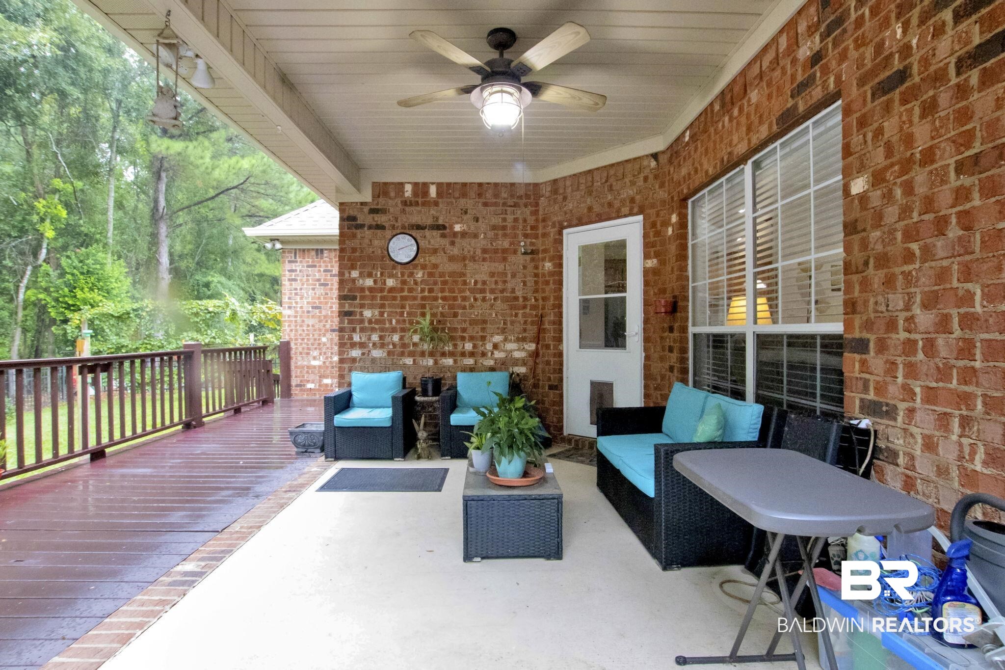 1 Bens Bluff Daphne, AL 36527 - Photo 44 of 56 View of patio / terrace with ceiling fan, an outdoor hangout area, and a wooden deck