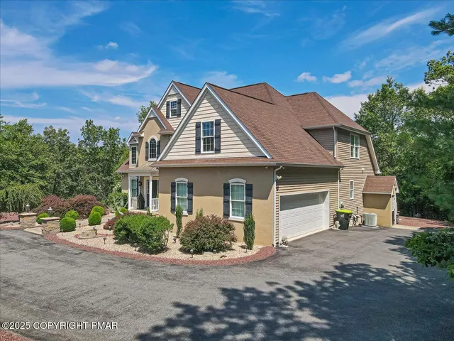 an aerial view of a house