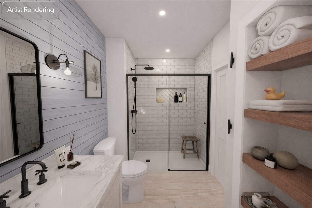 350 Shaver Road, Unit 104 Aransas Pass, TX 78336 - Photo 4 of 19 a bathroom with a sink a toilet and shower