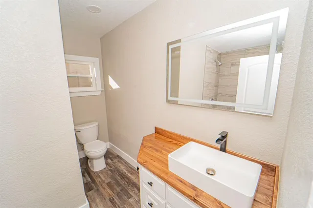 a bathroom with a sink and a toilet