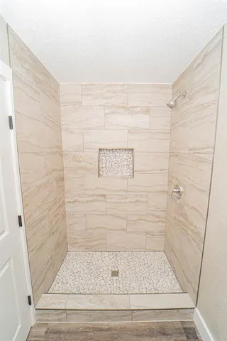 a bathroom with a shower
