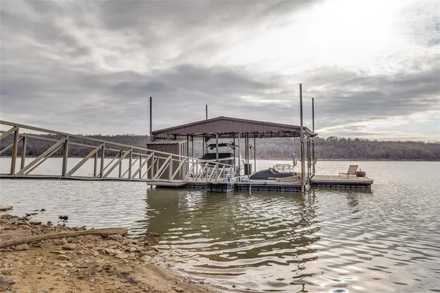 a view of a lake with a large trees
