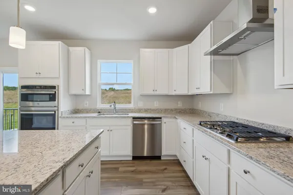 a kitchen with stainless steel appliances granite countertop a stove and a sink