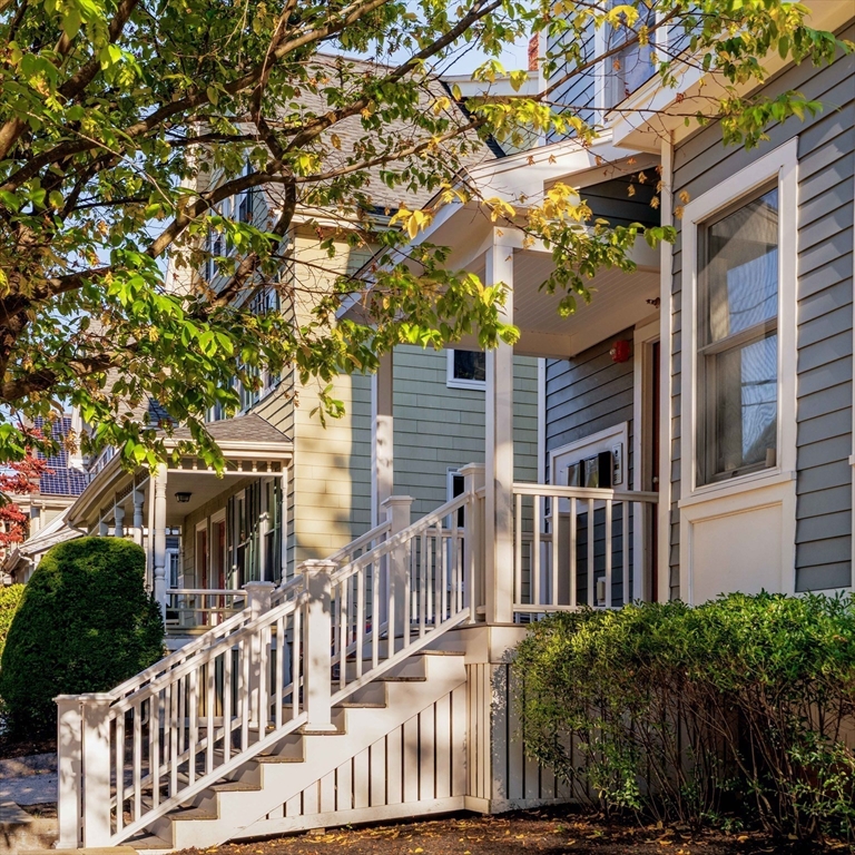 a view of a house with a tree front of house