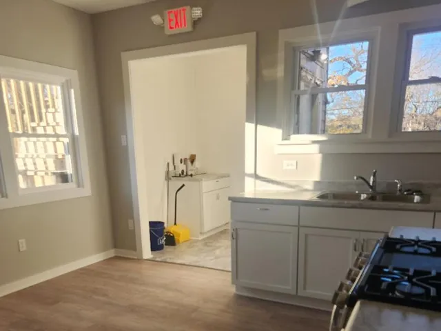 a view of yard covered with snow