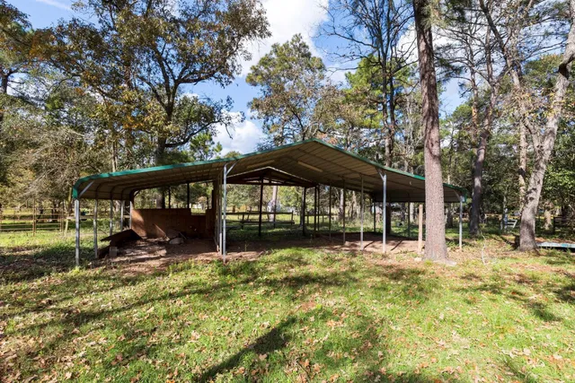 a view of a park with a slide