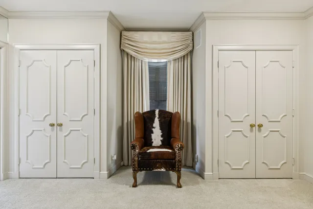 a view of a yard with trees