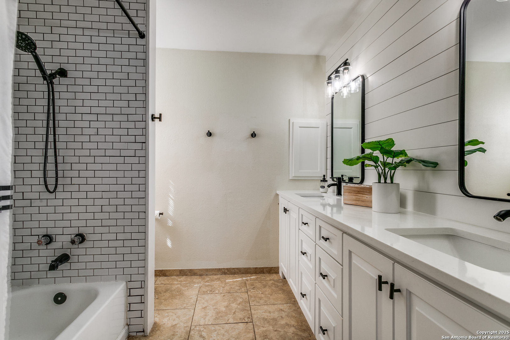 138 Sweetleaf Lane Cibolo, TX 78108 - Photo 14 of 21 a bathroom with a granite countertop sink a toilet a mirror and shower