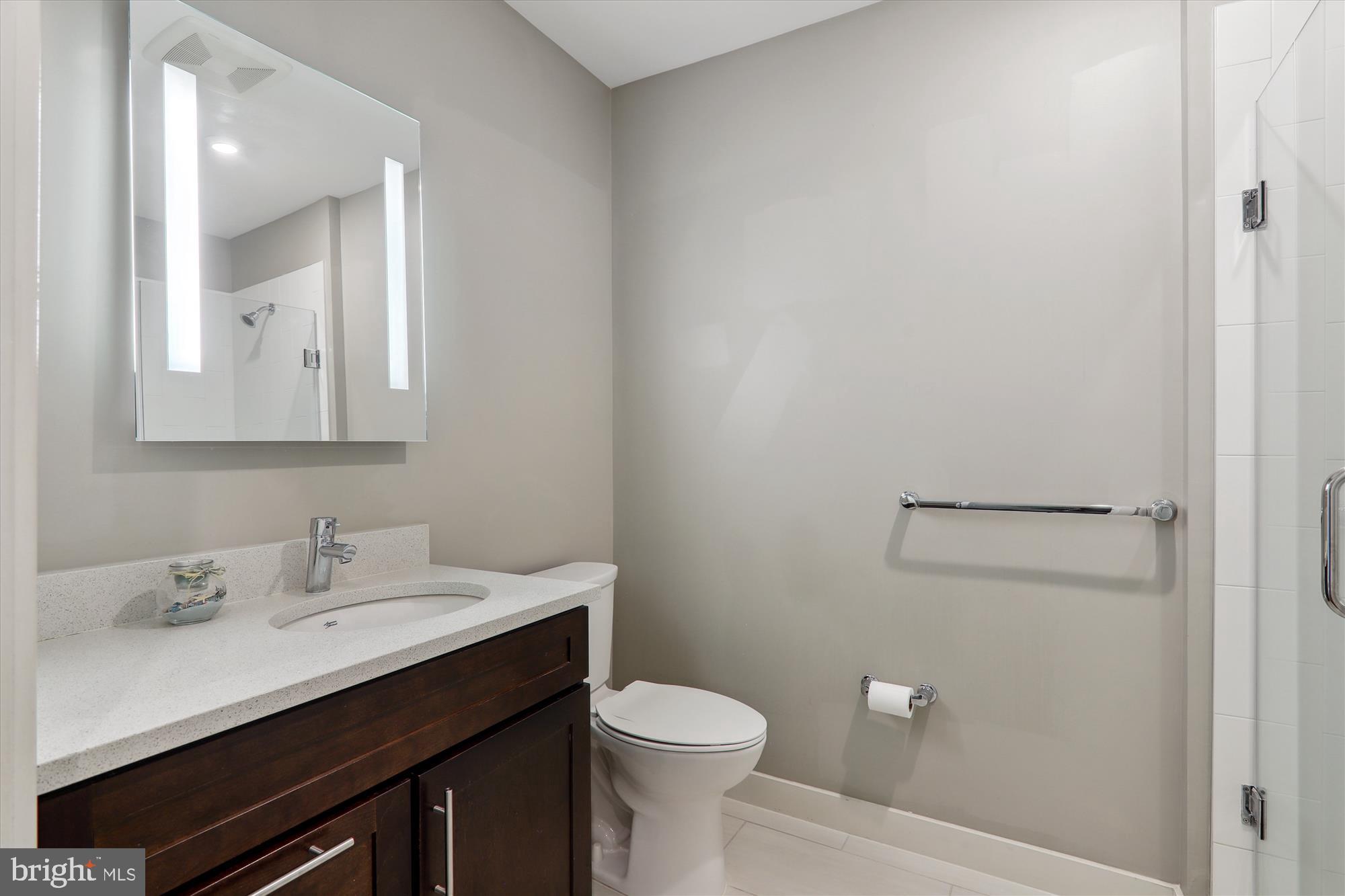1320 Fenwick Lane, Unit 312 Silver Spring, MD 20910 - Photo 24 of 44 a bathroom with a sink a toilet and a mirror