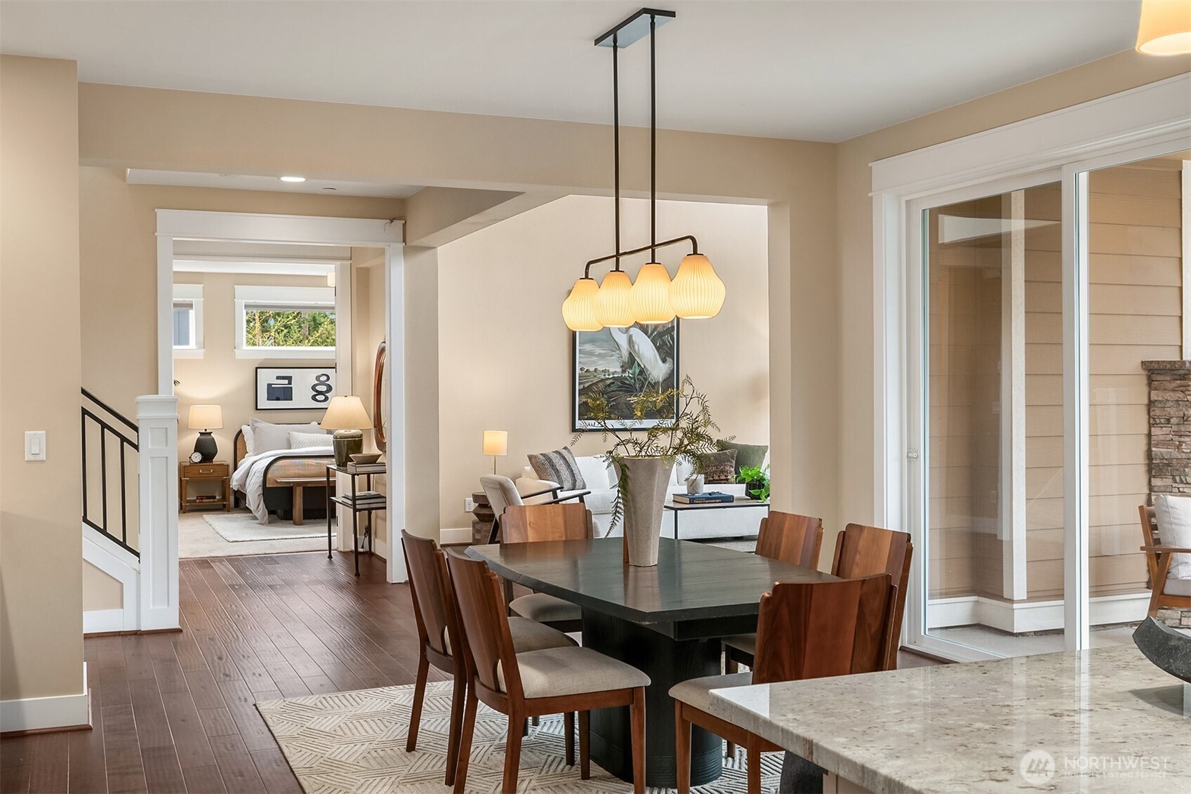 632 Southwest 185th Street Normandy Park, WA 98166 - Photo 11 of 39 a view of a dining room with furniture window and wooden floor