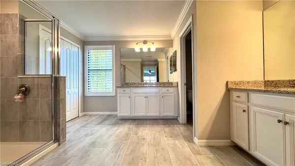 a view of a room with racks on the wall