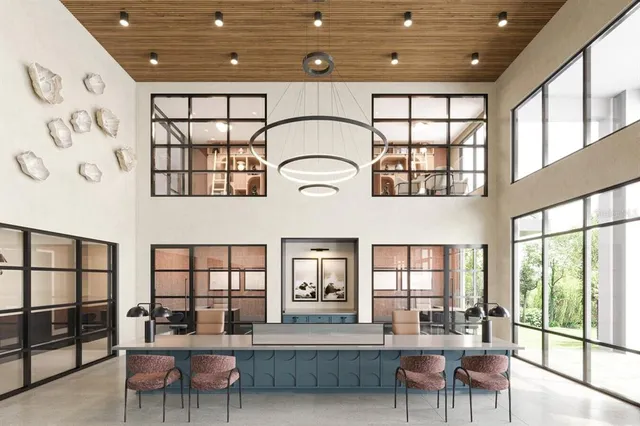 a living room with furniture