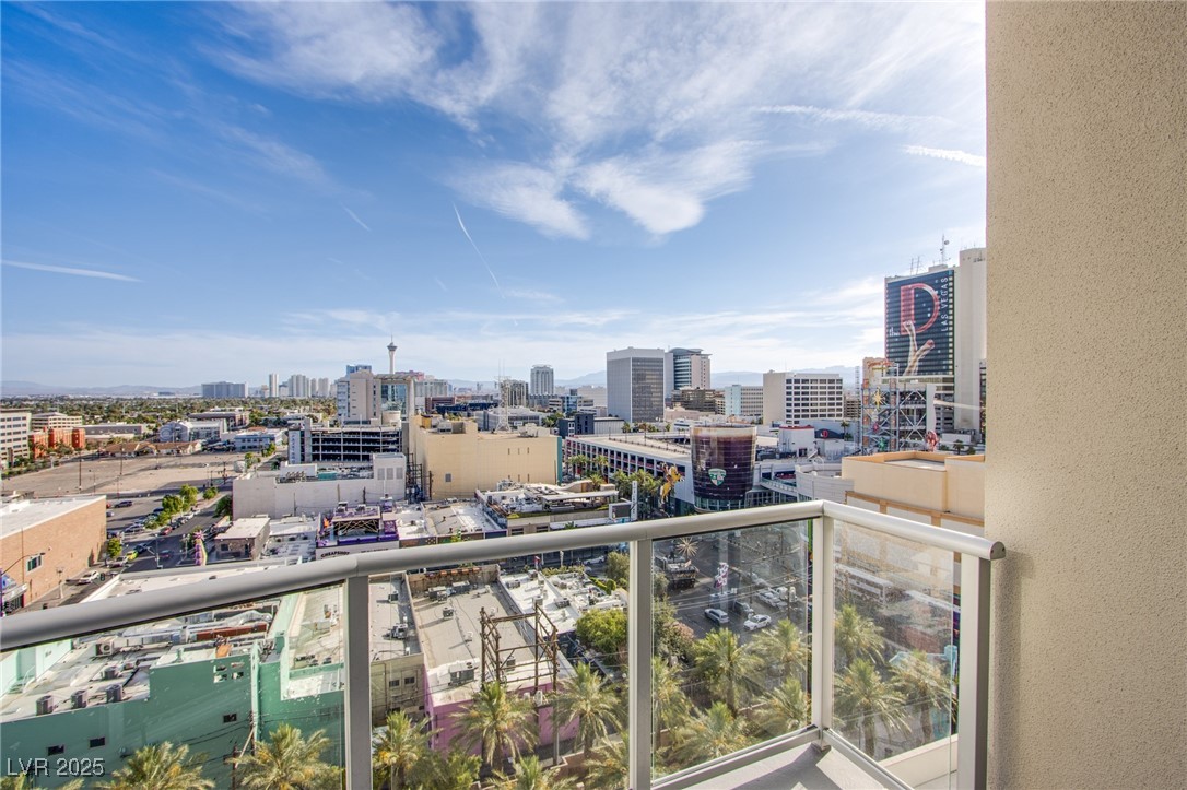 Balcony with a view of city