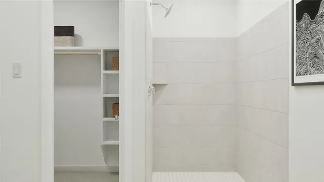 a bathroom with a shower