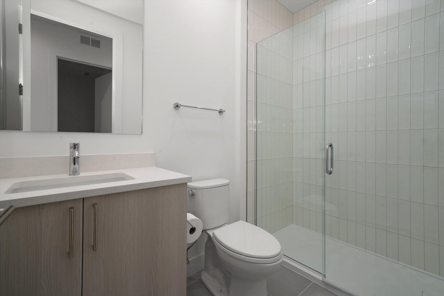 323 South Racine Avenue, Unit 3C Chicago, IL 60607 - Photo 14 of 18 a bathroom with a sink toilet and shower
